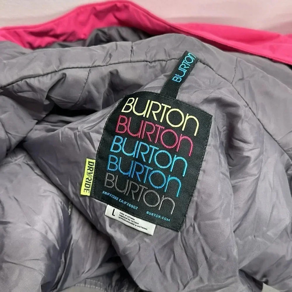 Burton Dry Ride Coat Jacket Ski Snowboarding Heavyweight Pink Women's Size Large - Picture 12 of 15
